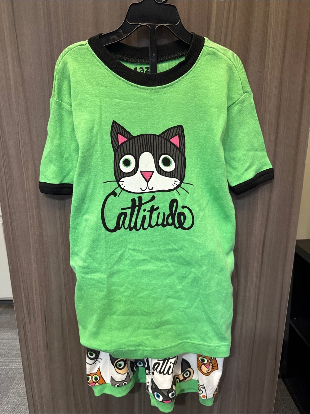 “Cattitude” Kids PJ Matching Set
